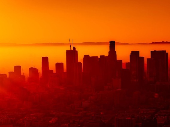 Heat and smog in Los Angeles